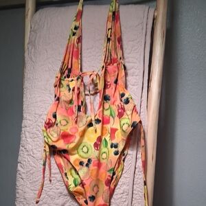 Urban Outfitters Multicolor Fruit Print Swimsuit